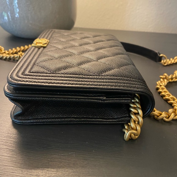Chanel Boy Wallet on chain in Black - Picture 3 of 11